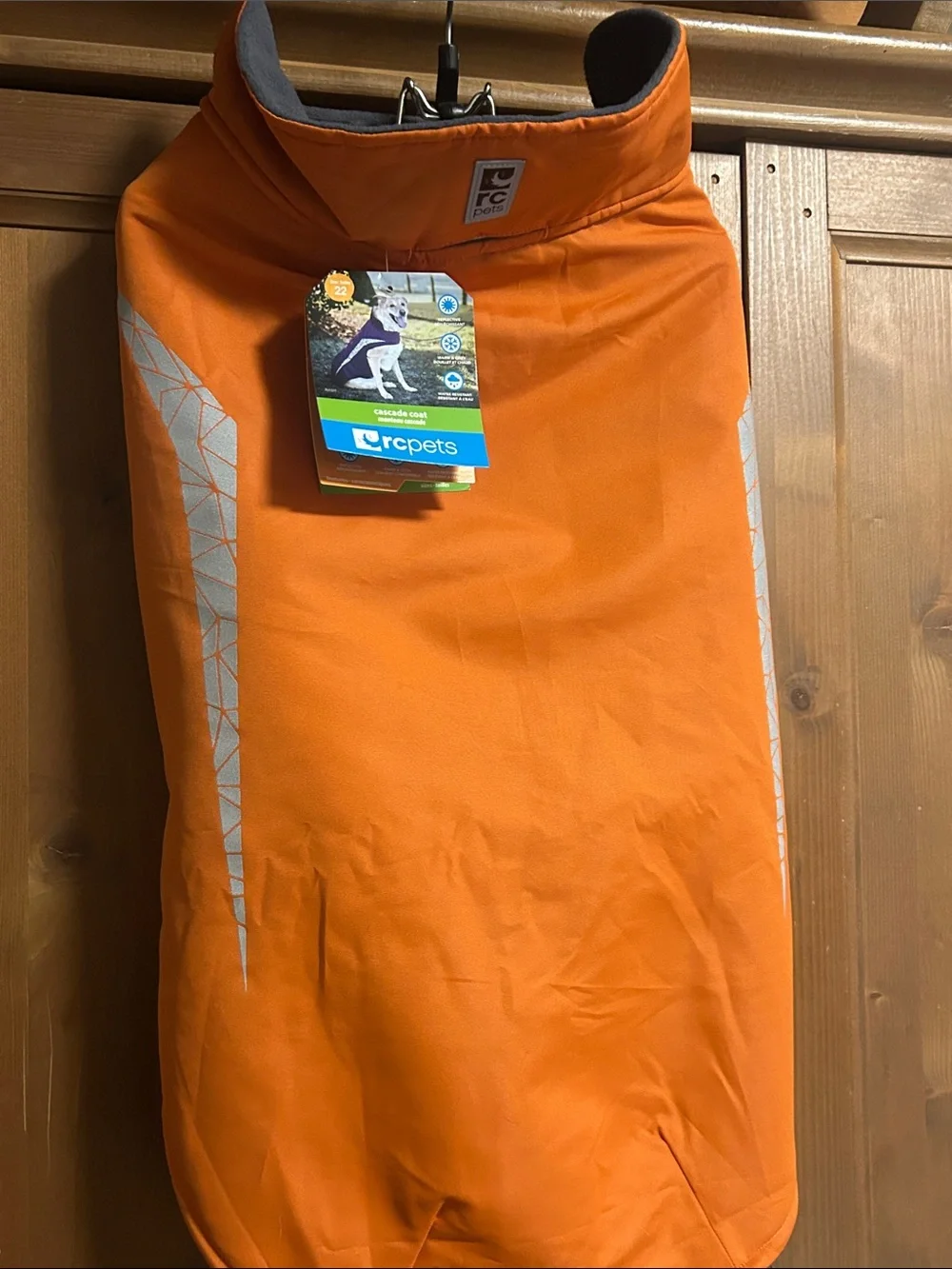 NEW RCpets Burnt Orange Cascade Coat Reflective & Water Resistant, size 22